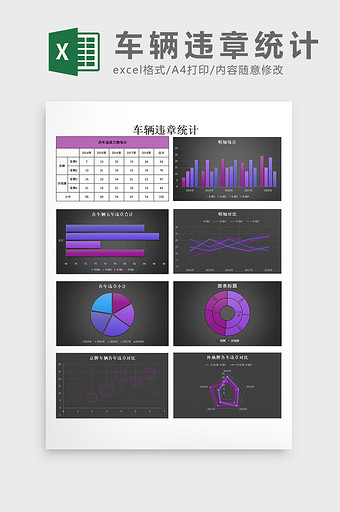 车辆违章统计excel模板图片