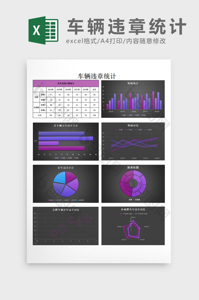 车辆违章统计excel模板