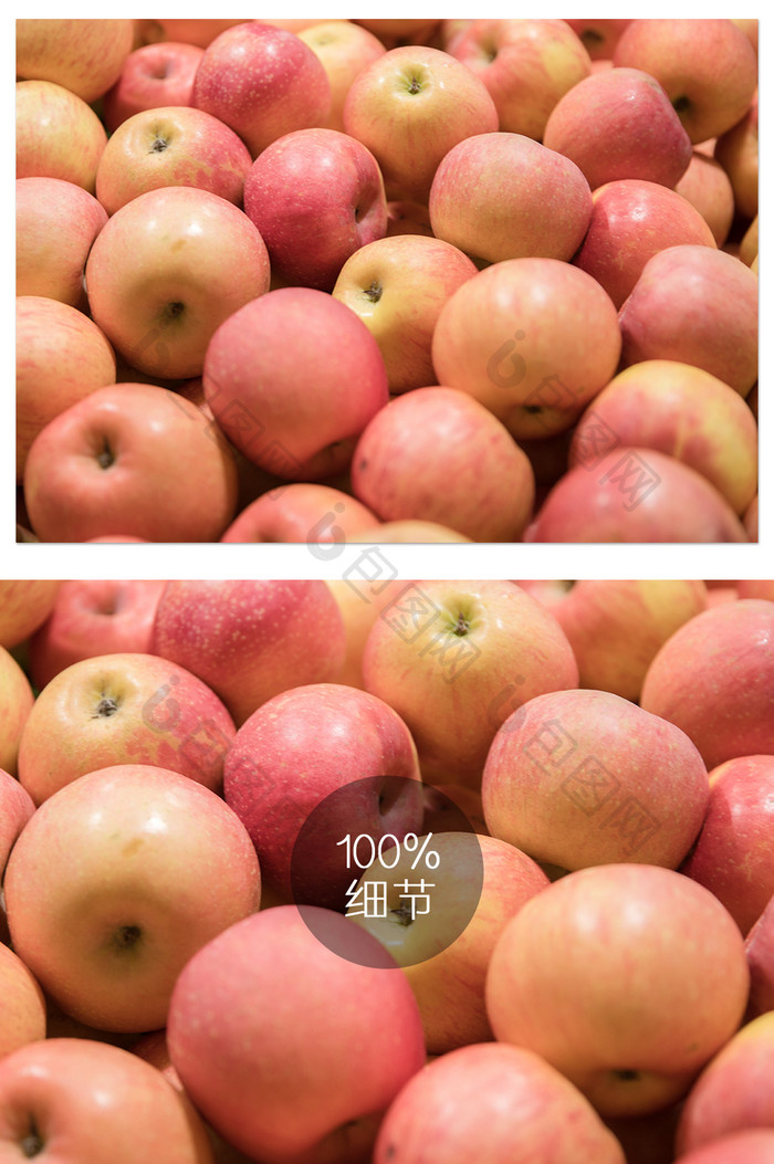 新鲜红富士苹果摄影图片