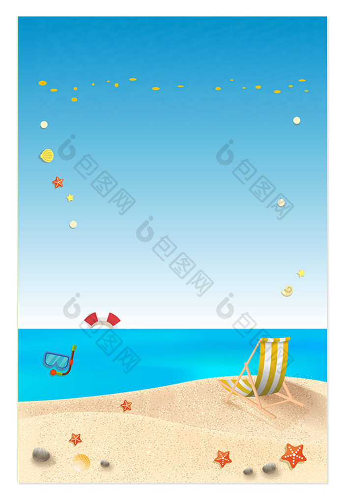 夏日沙滩海报背景