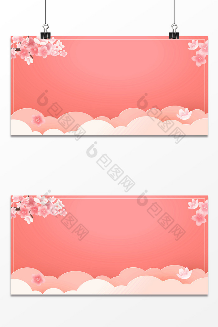 珊瑚橘浪漫樱花广告图图片图片