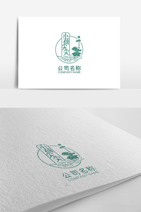 简约文艺荷花logo设计