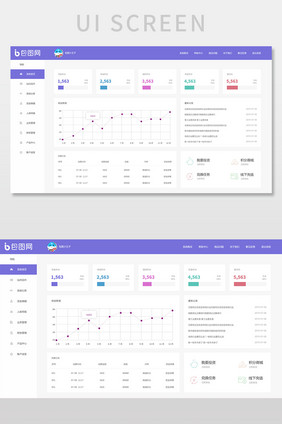 紫色简约金融后台管理界面