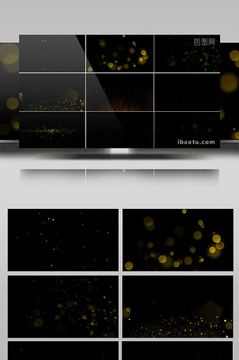 10组金色粒子上升动态背景装饰素材图片
