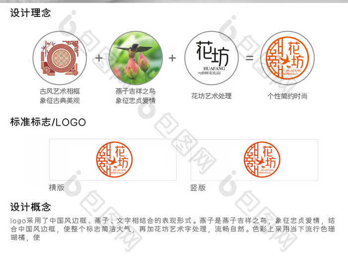 个性创意鲜花礼品店标志logo设计