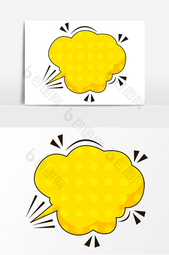 手绘黄色对话框元素图片