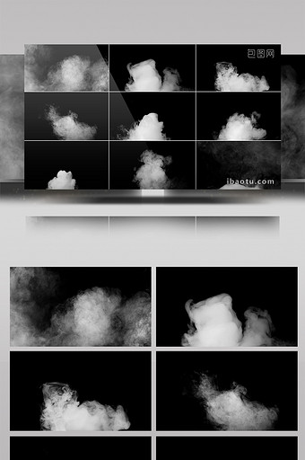 10组底部烟雾上升特效合成视频素材图片