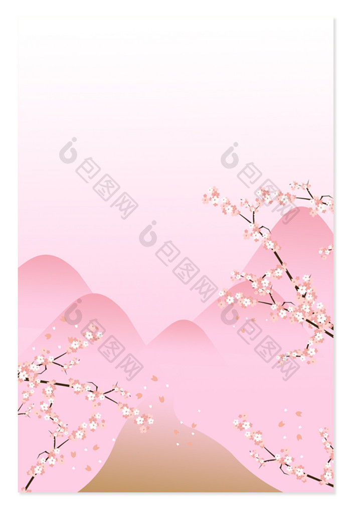 浪漫粉色樱花祭背景
