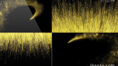 5组金色粒子转场元素合成素材