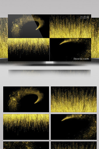 5组金色粒子转场元素合成素材图片