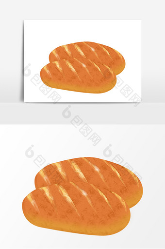 手绘美食烤面包插画元素图片