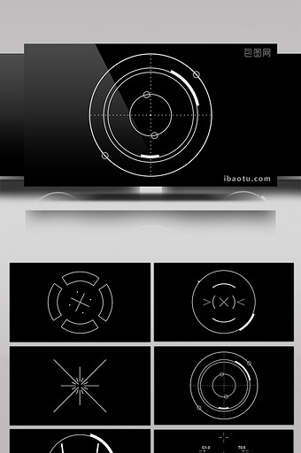 15款瞄准定位带通道动画特效元素素材视频图片