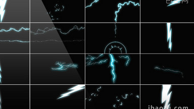 卡通风格带通道闪电特效视频素材