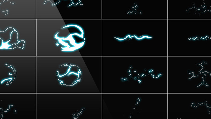 23组卡通风格带通道电流特效元素