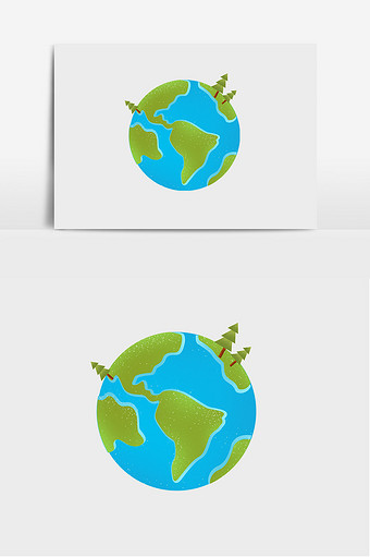 创意地球插画元素图片