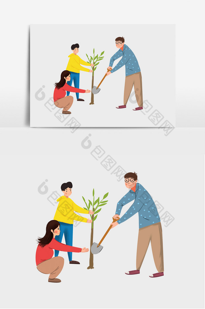 植树节种树插画图片图片