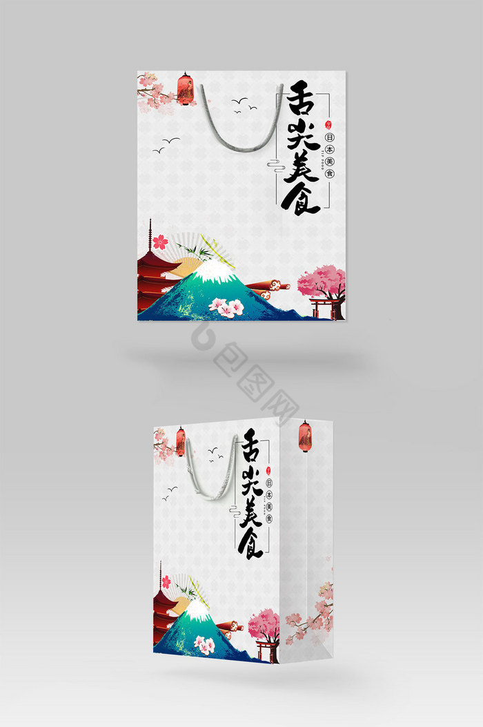 日本餐饮寿司手提礼盒袋购物袋包装图片