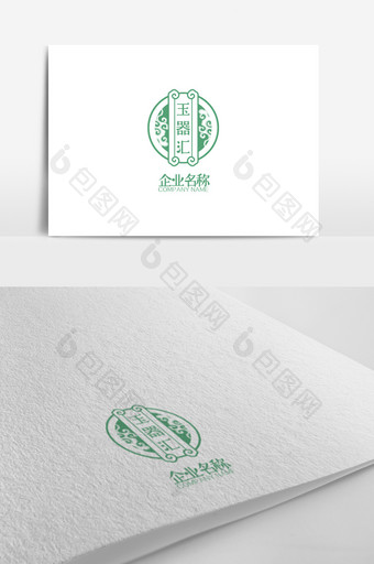 创意绿色玉器行业标志logo设计图片
