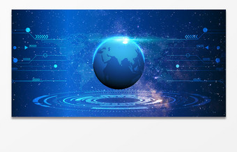 蓝色世界地球日世界水日商务科技背景图片