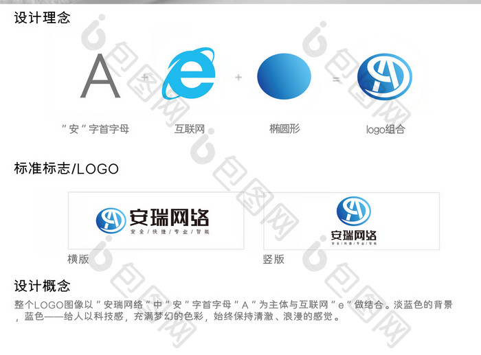 网络科技行业标志设计安瑞网络logo