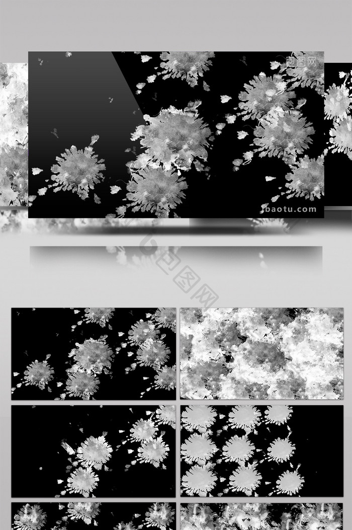 6组水墨墨滴遮罩视频素材（带通道）