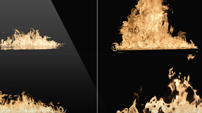 4组火在地面燃烧特效视频素材