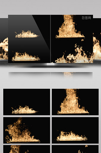 4组火在地面燃烧特效视频素材图片