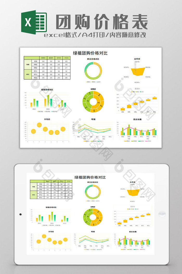 团购价格表excel模板