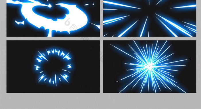 20组带通道卡通能量爆发特效视频素材