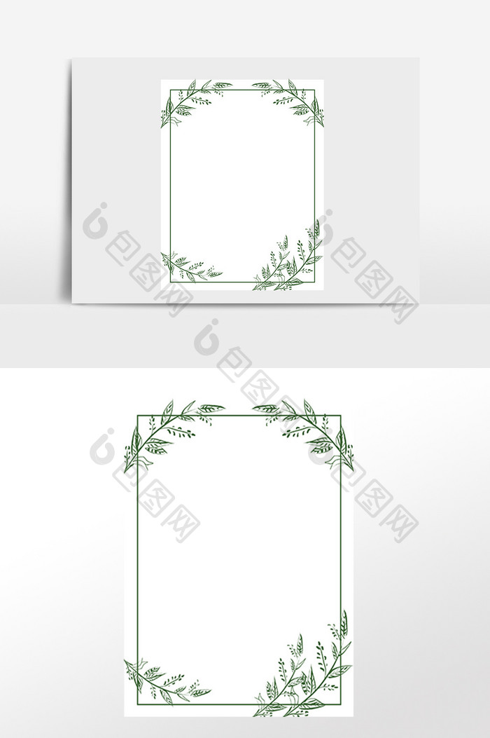 手绘结婚简约装饰请帖插画