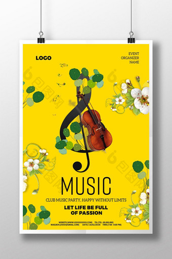 清新典雅的极简主义音乐节海报图片