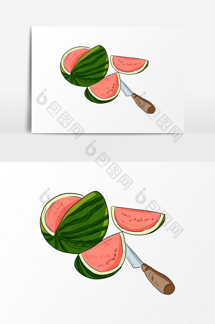 夏天夏季西瓜水果卡通创意元素