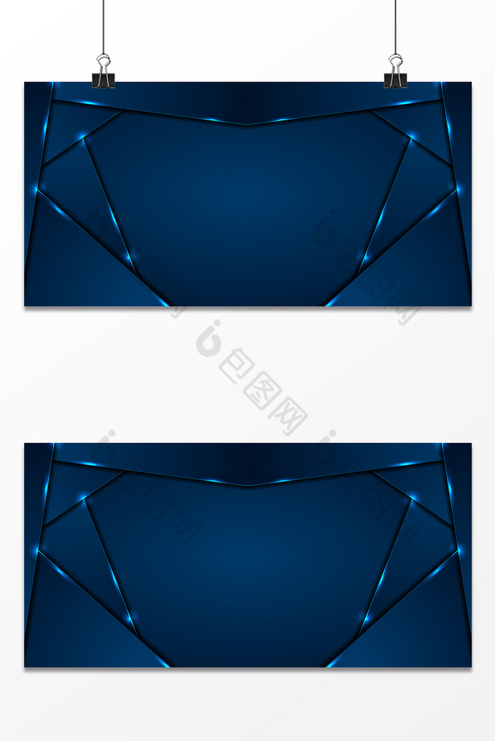蓝色金属质感光效商务科技广告背景图