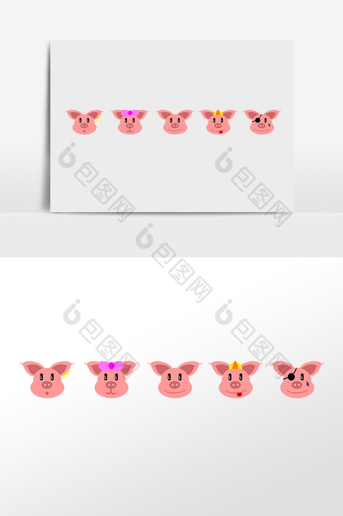 小猪装饰分割线插画图片图片