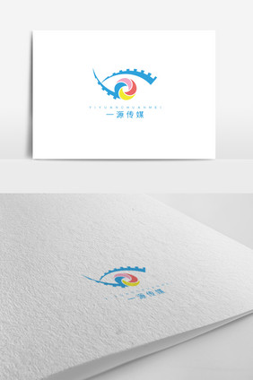 清新简约的眼睛摄影传媒logo标志设计