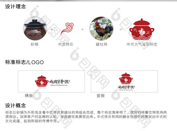 中式大气高端美食餐饮logo设计模板