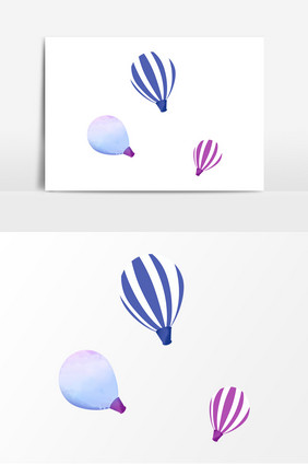 彩色春天漂浮热气球装饰