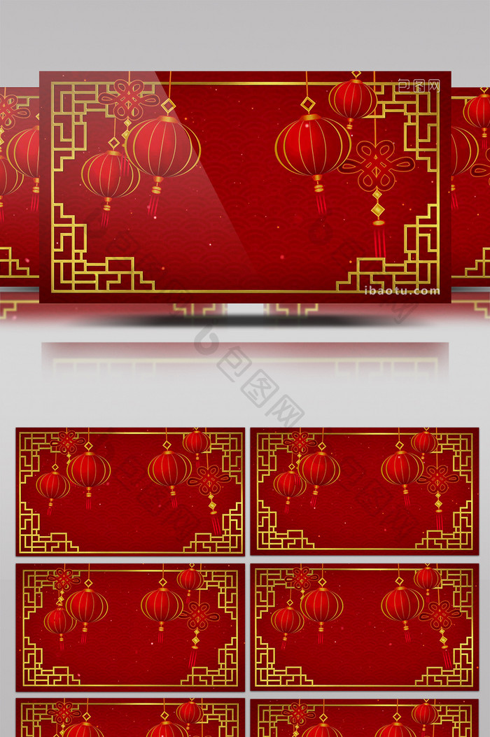 中国红色新年灯笼背景视频