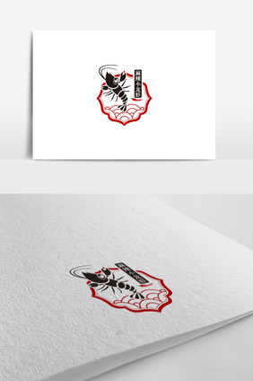 创意个性麻辣小龙虾标志logo设计
