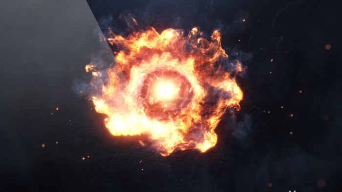 炫酷火焰旋涡揭示logo片头动画AE模板