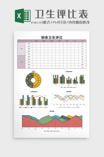 卫生评比表excel模板图片