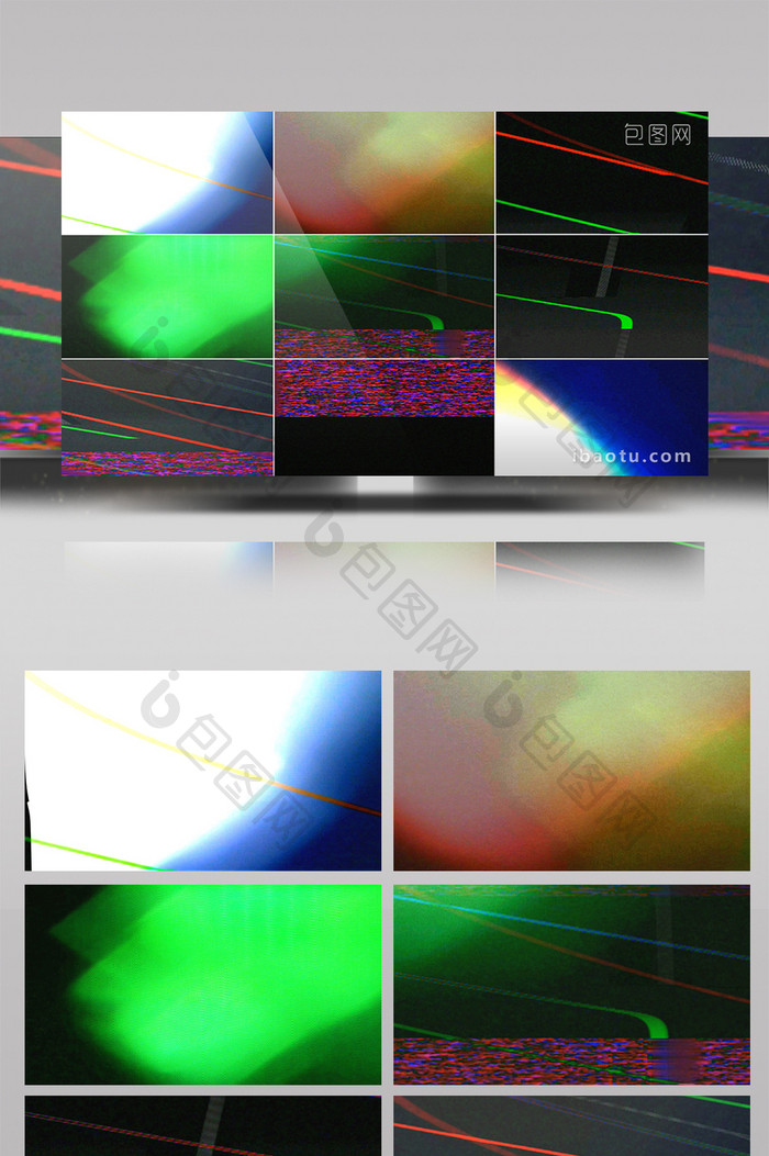 15组色彩分离信号损坏转场视频素材
