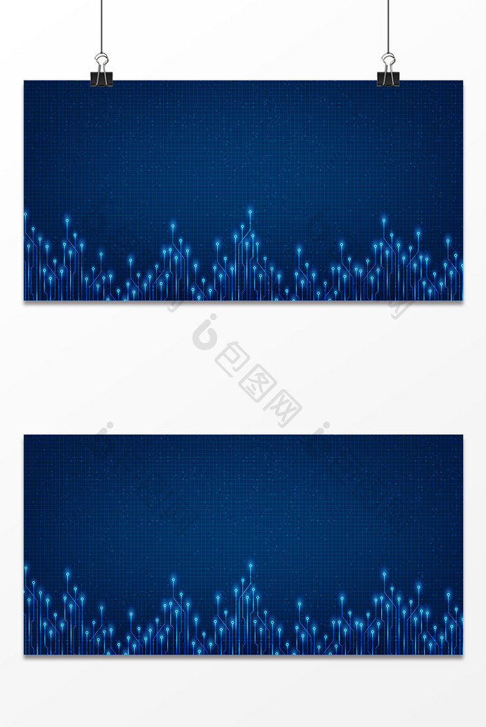 蓝色梦幻智能科技商务海报背景图