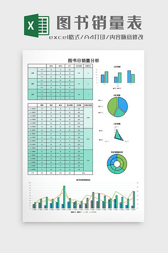 图书销量分析excel模板图片