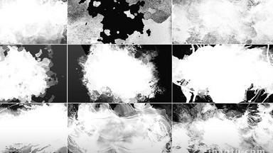 12组水墨散开遮罩高清视频素材
