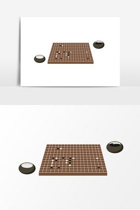 手绘五子棋元素设计