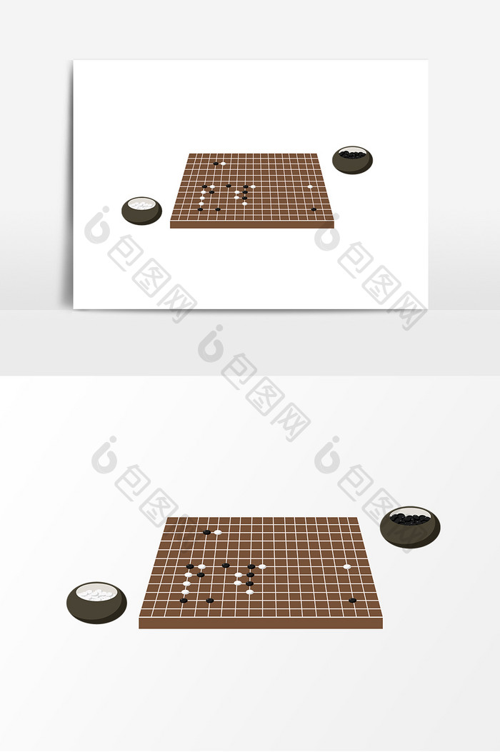 手绘五子棋元素设计