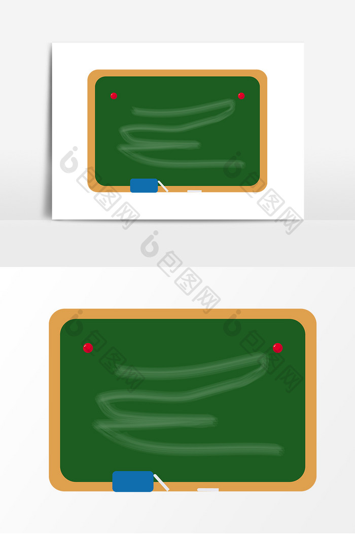 手绘墨绿色黑板元素设计