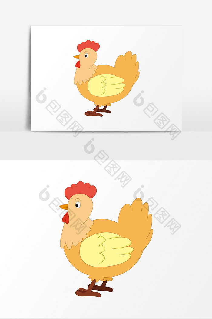 食品母鸡卡通创意元素