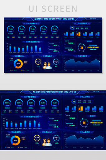 某学校招生可视化大屏数据大屏UI界面图片